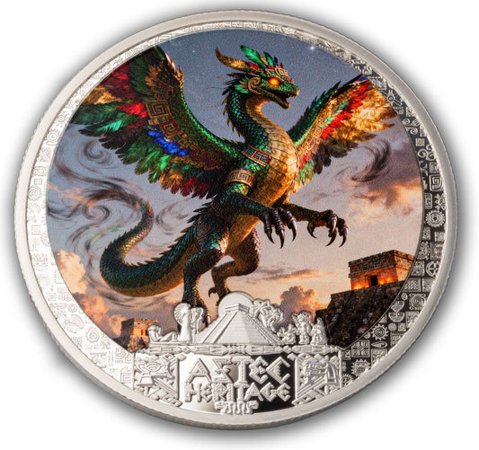 2026 Liberia Aztec Heritage - Quetzalcoatl 1/2 oz Silver Coin (05/29)