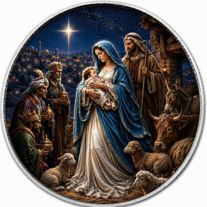 Estimate: 2026 American Silver Eagle - The Birth & Baptism of Christ 1 oz Silver Colorized Coin (Mintage TBD at end of Presale)