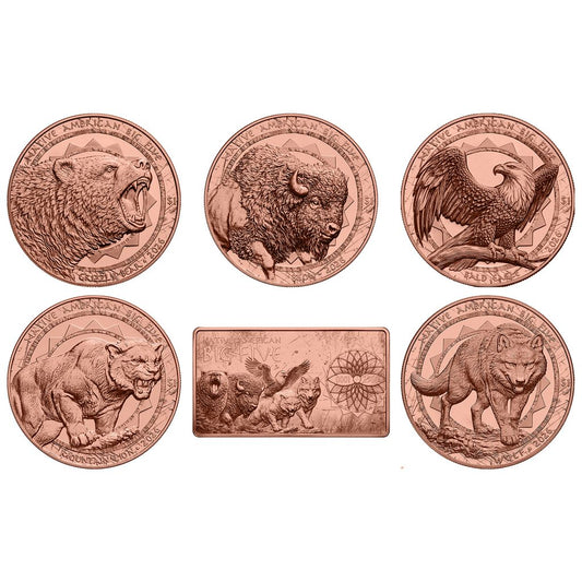 2026 Sioux Nation Native American Big Five 6 x 5 oz Copper Coin Set (05/26)