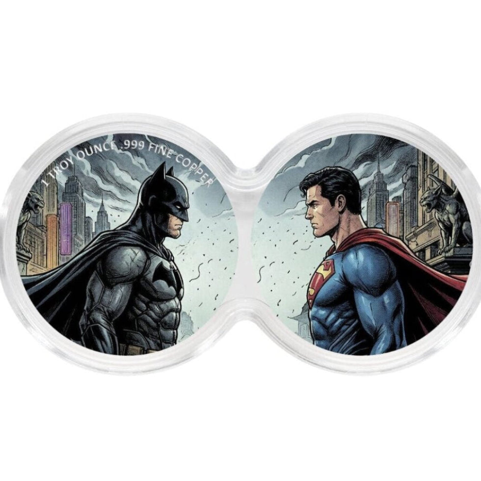In Stock! Batman VS Superman 2x1 oz Copper Set (1/16)