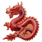 Chinese Red Dragon Shaped Colorized 5 oz Copper Medal (05/26)