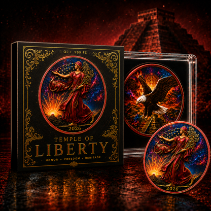 13-Hour Offer: 2026 Silver Eagle Temple of Liberty Colorized 1 oz .999 Fine Silver Coin