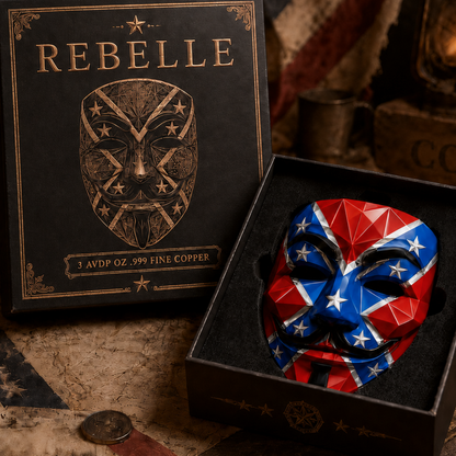 2026 Guy Fawkes "The Rebel" 3 AVDP oz .999 Fine Copper Mask Collectible