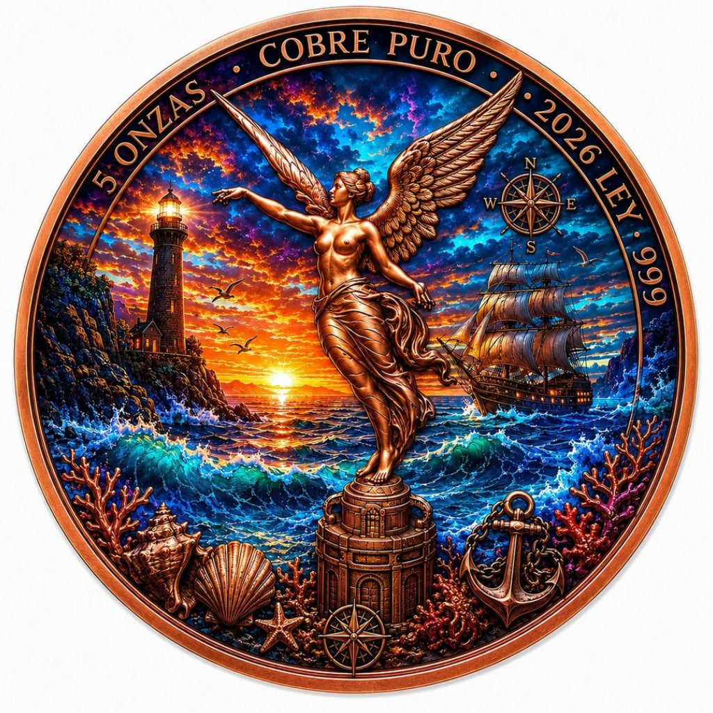 2026 Mexico Nautical Libertad Colorized 5 oz Copper Medal