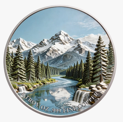 North American Wildlife - Moose UHR Colorized 1 oz Copper