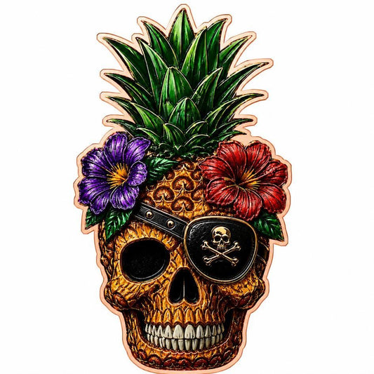 Pineapple Pirate Shaped 3 oz Copper Medal (06/11)