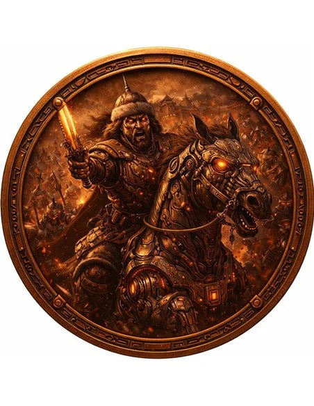 In Stock! GENGHIS KHAN Mongolia Future In The Past 1 Oz Copper Round Italy 2025