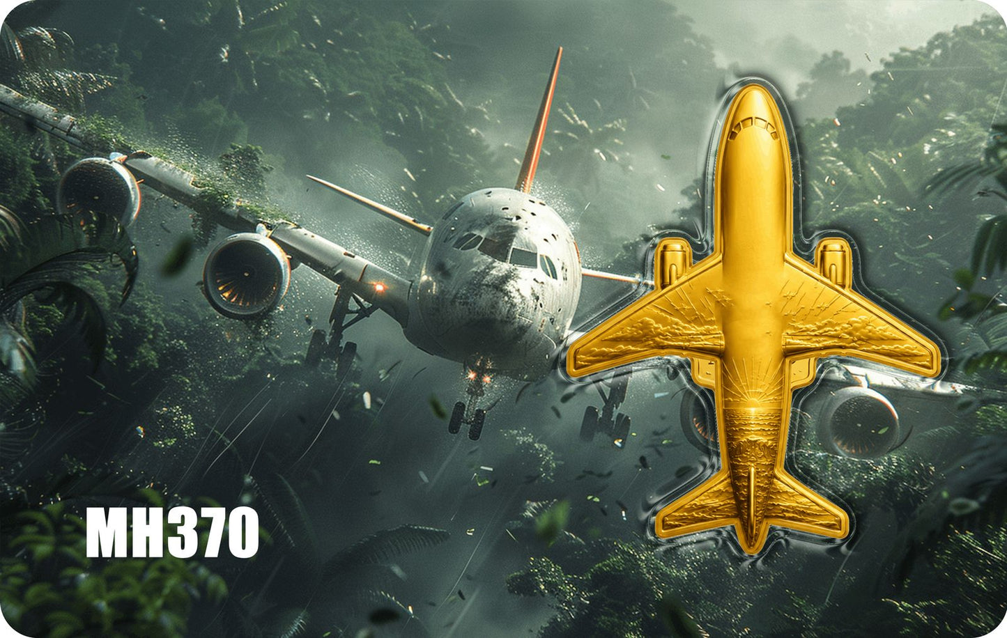 MH370 Shaped 1/500 oz Gold Medal in Card (06/11)