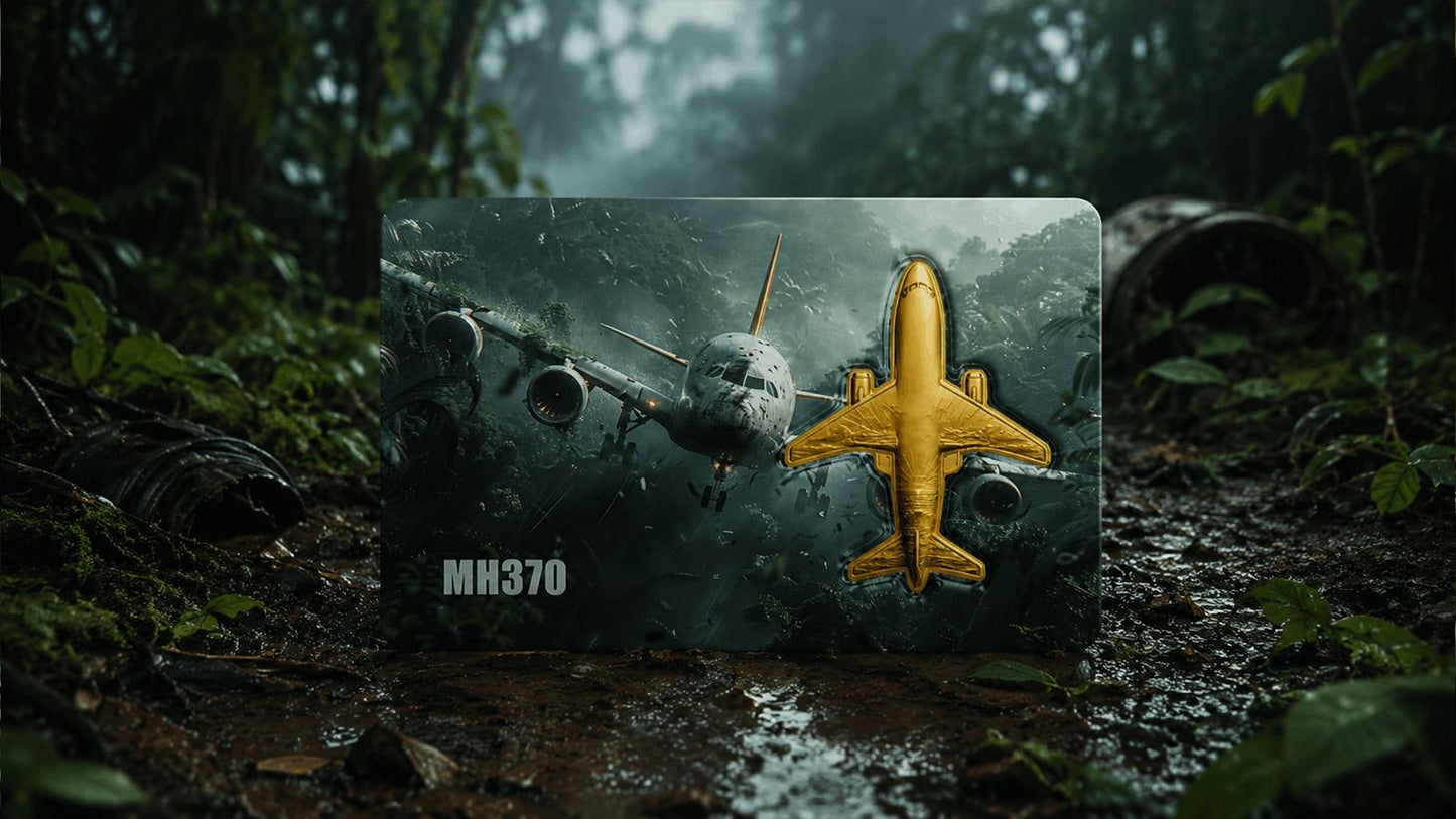 MH370 Shaped 1/500 oz Gold Medal in Card (06/11)
