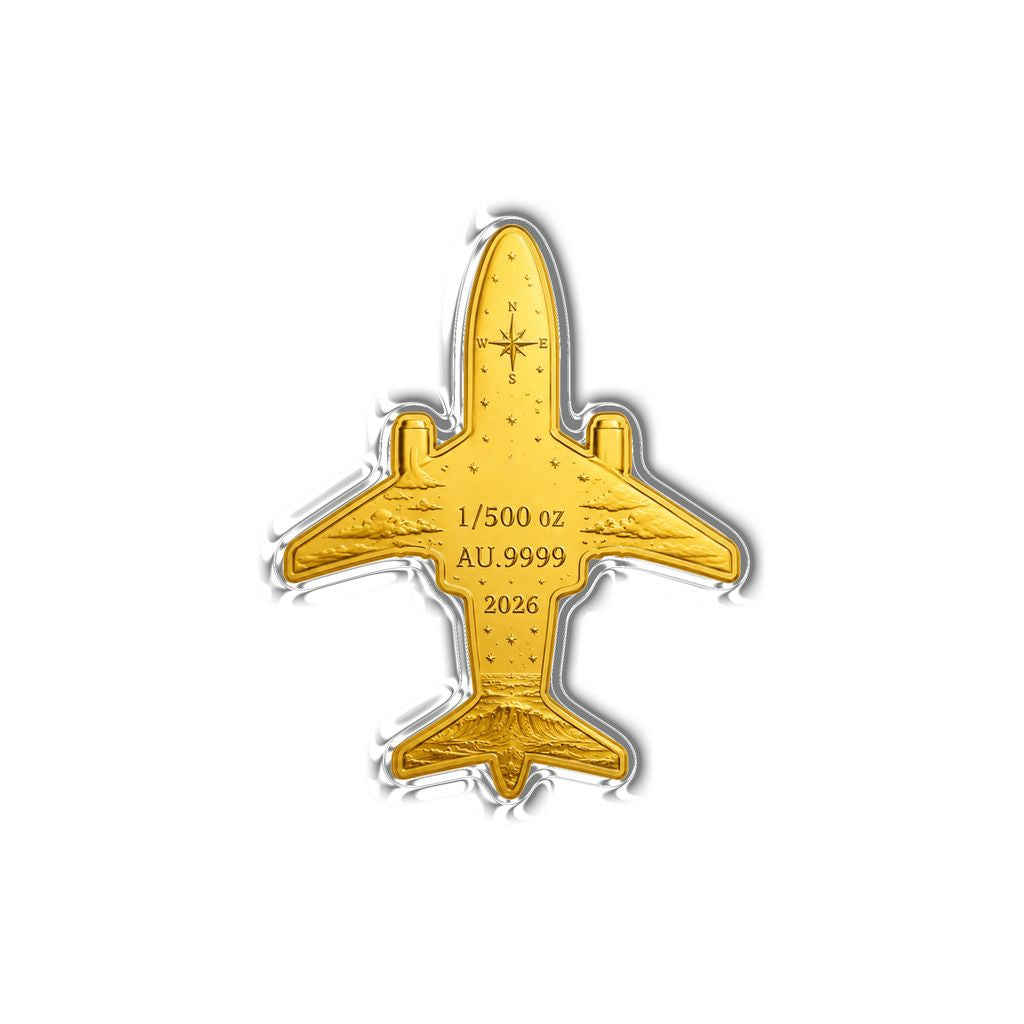 MH370 Shaped 1/500 oz Gold Medal in Card (06/11)