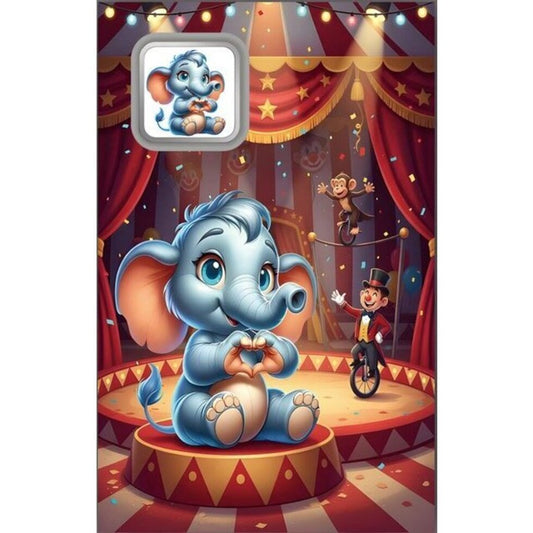 In Stock! Heart Hands Elephant Colorized 1g Silver Bar in Card
