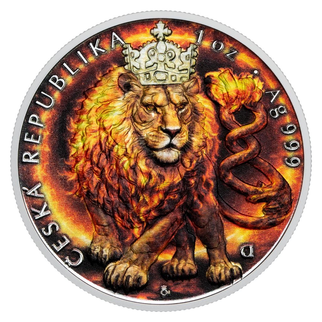 Estimate: 2026 Niue Czech Lion Colorized 1 oz Silver Coin in Card (06/12)