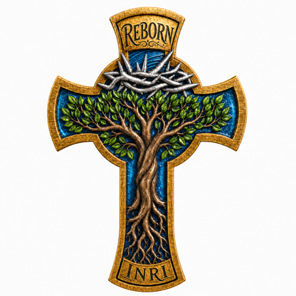 REBORN — Tree of Life 10 AVDP oz .999 Fine Copper Cross