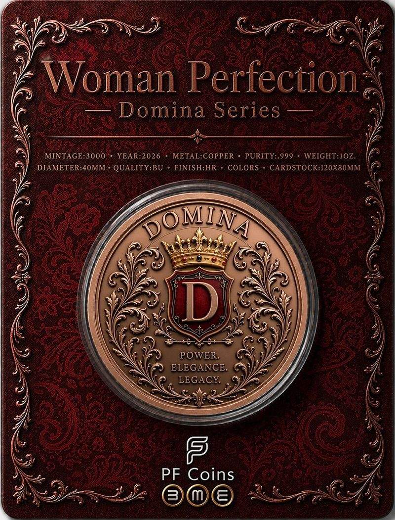 Domina Woman Perfection Colorized 1 oz Copper Round (06/19)
