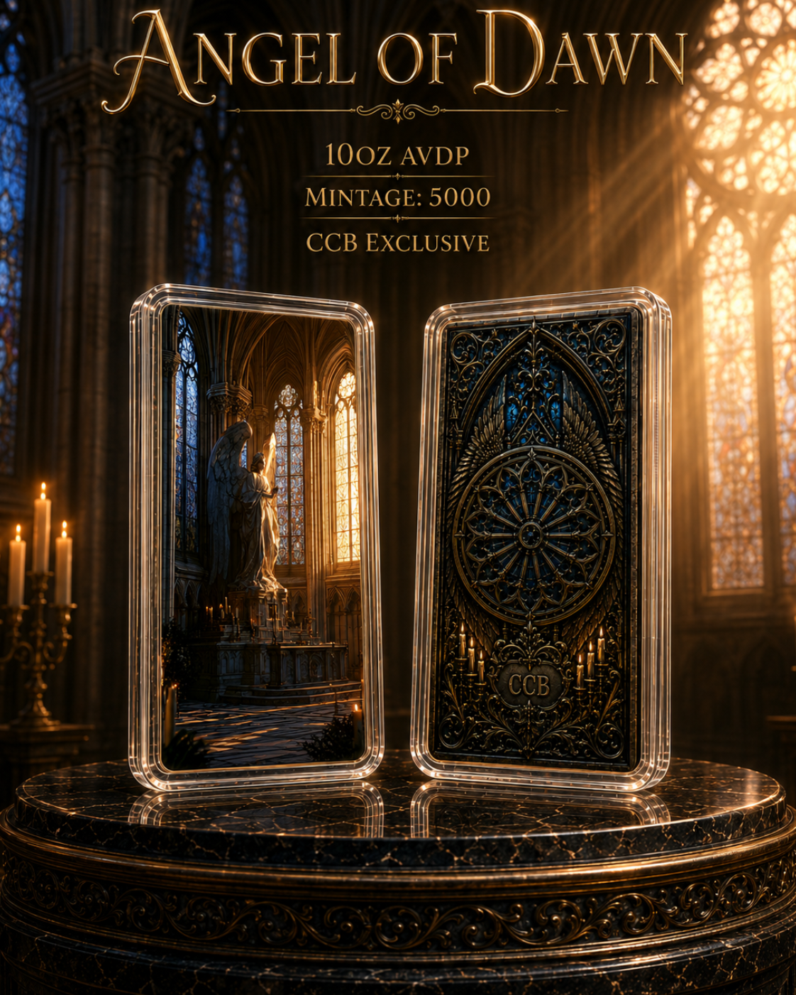 2026 Angel of the Dawn 10oz Avdp Colorized .999 Copper Bar