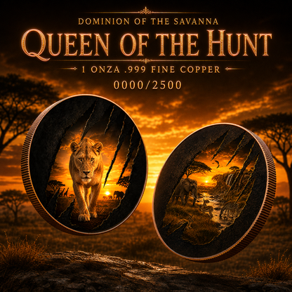 2026 Queen of the Hunt Colorized 1oz .999 Copper Colorized Medal