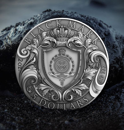 In Stock! 2026 Niue Black Mark 2 oz Silver Coin (01/30)