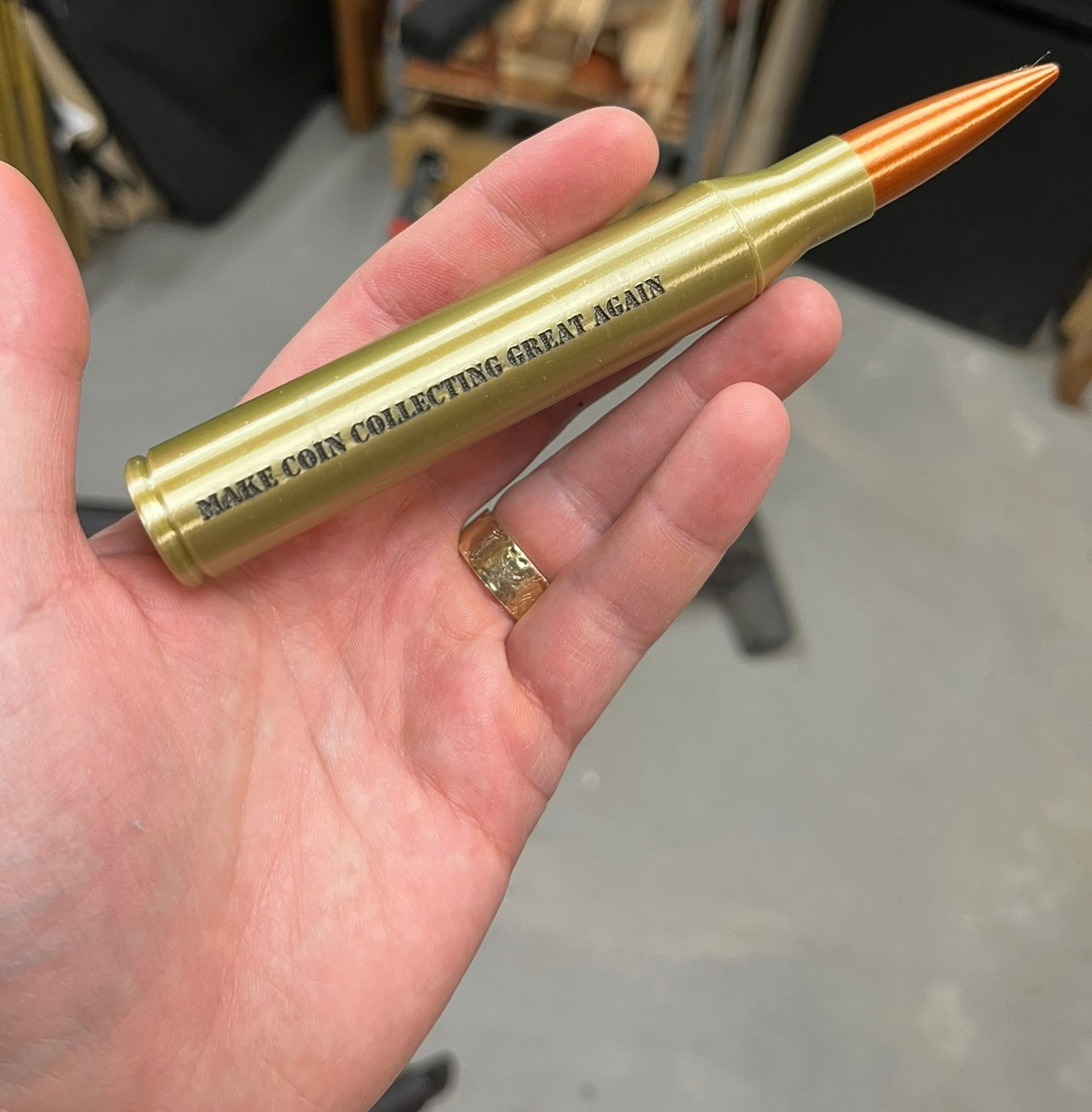 .50 Cal Bullet Rounds holds 90% Dime & 1/10 Gold! In Gold!