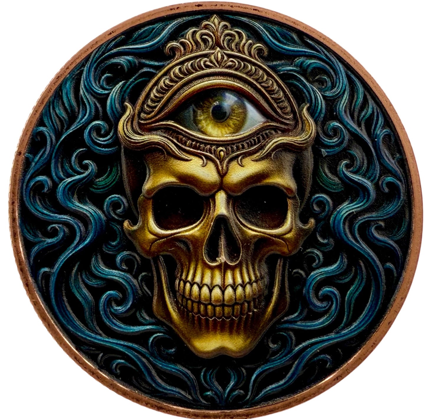 In Stock! Evil Eye HR Colorized Proof 1 oz Copper Round