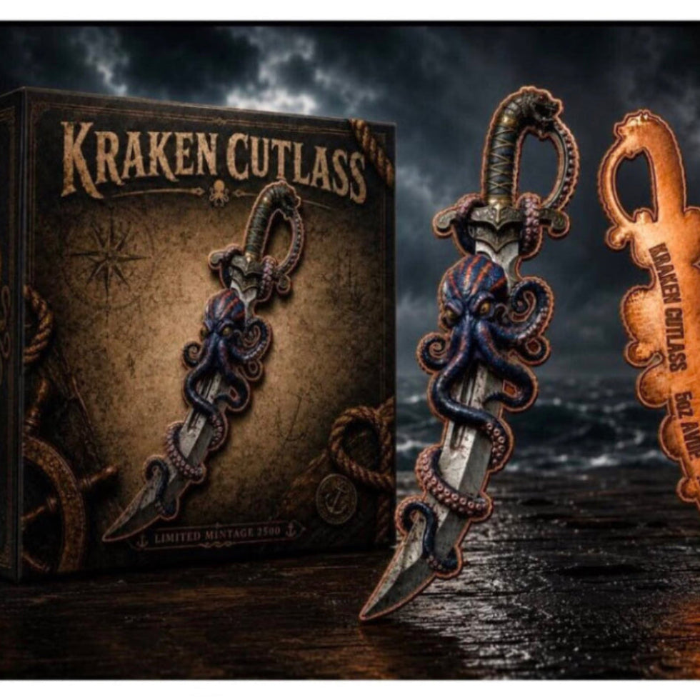 Kraken Cutlass Shaped 5 oz Copper Medal (07/01)