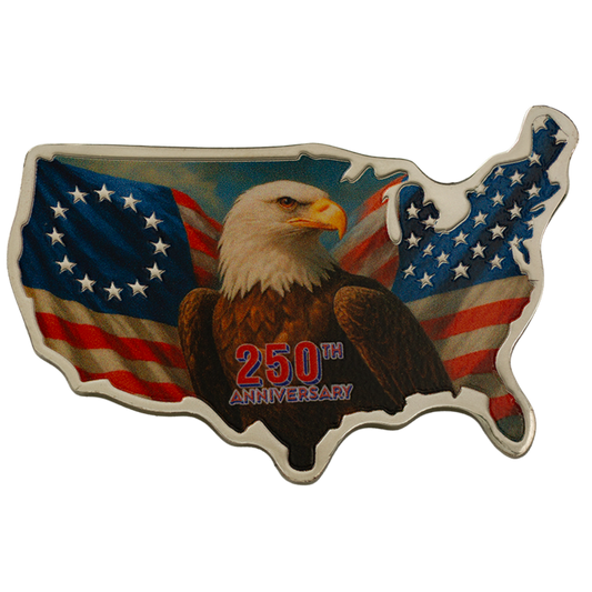 In Stock! 2026 Solomon Islands 250th Ann. of the U.S. Stars and Stripes Shaped 1 oz Silver Coin