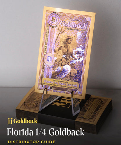 NEW Florida Goldback 1/4 - Contains 1/4000 oz of .999 fine gold