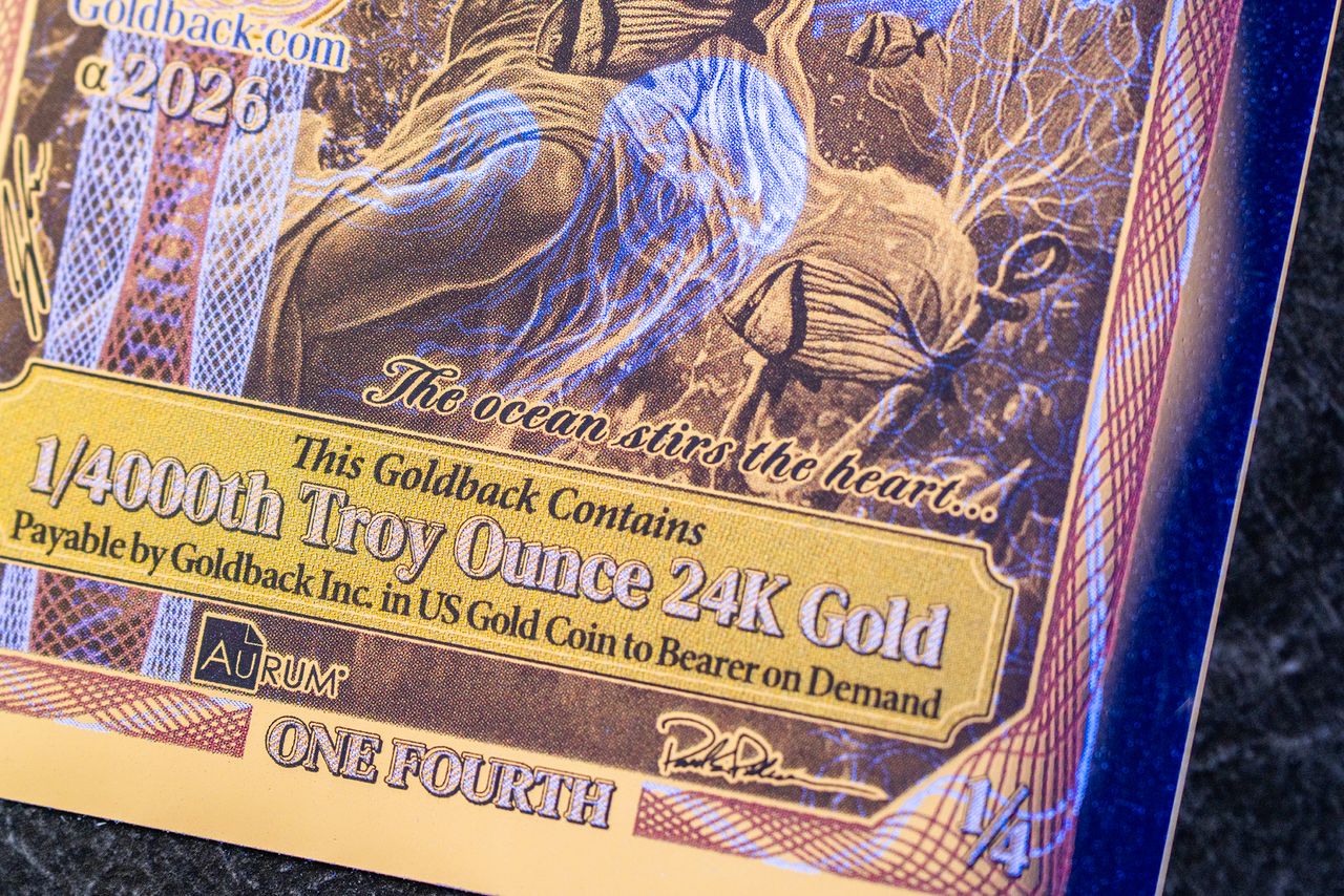 NEW Florida Goldback 1/4 - Contains 1/4000 oz of .999 fine gold