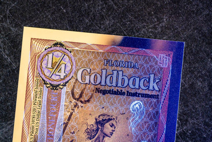 NEW Florida Goldback 1/4 - Contains 1/4000 oz of .999 fine gold