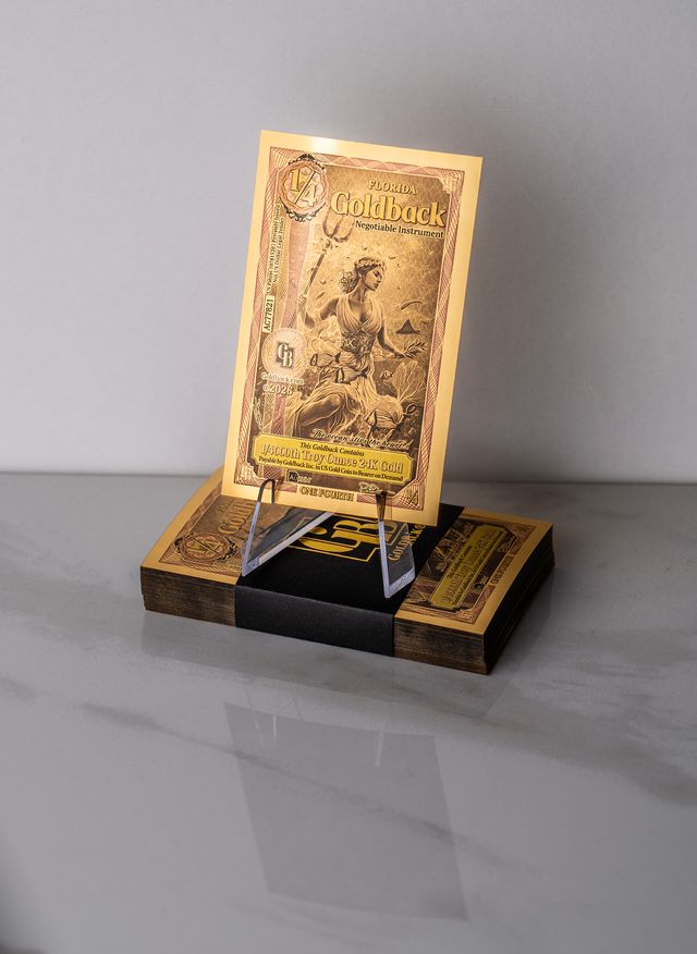NEW Florida Goldback 1/4 - Contains 1/4000 oz of .999 fine gold