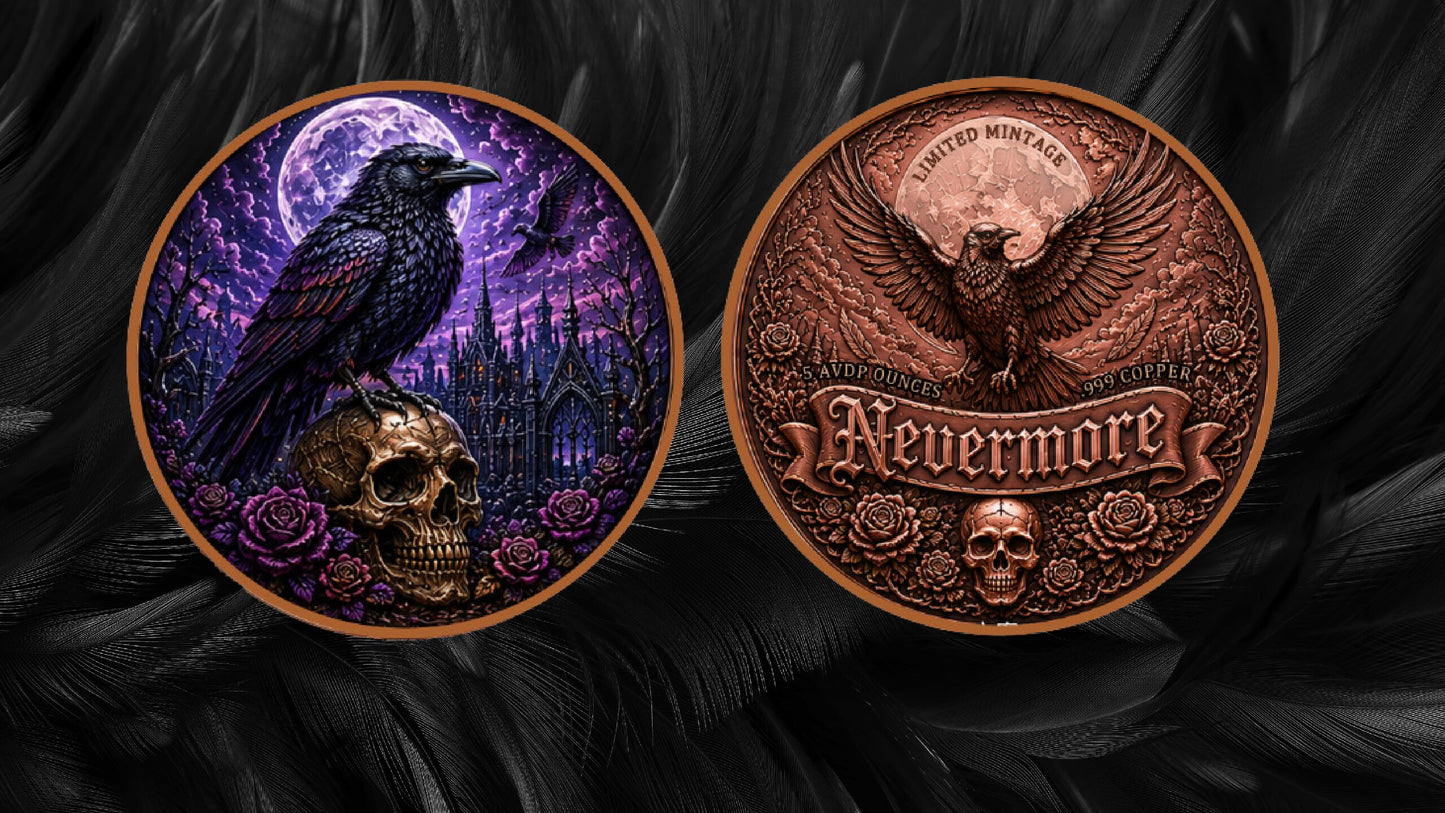 5oz Nevermore Colorized Copper in Capsule