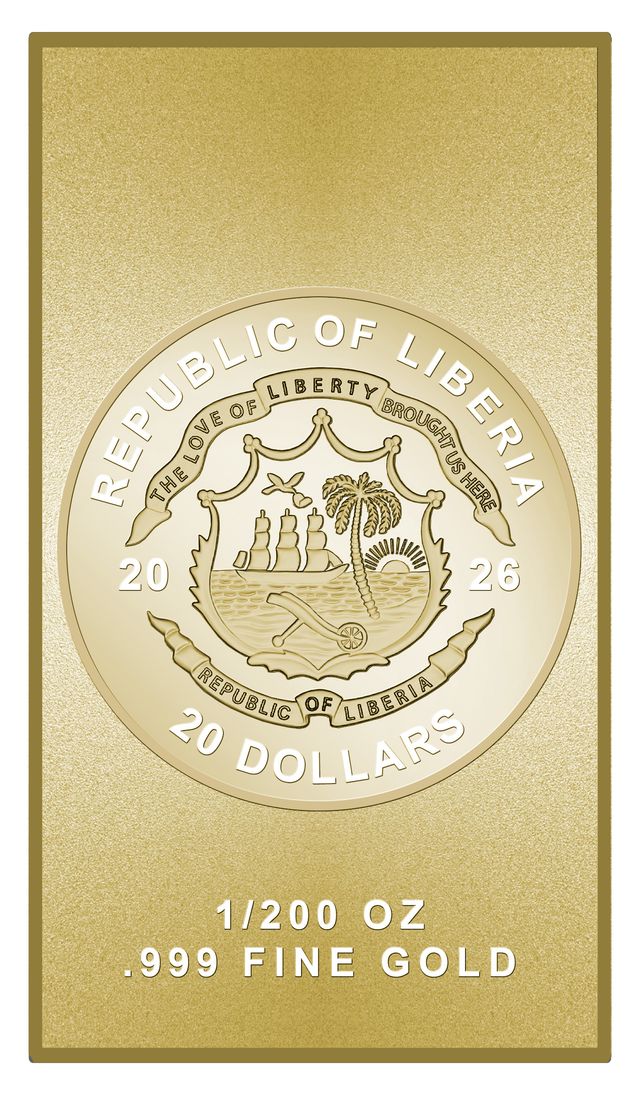 In Stock! 2026 Liberia Jesus Portrait Prooflike 1/200 oz Gold Coin (01/22)