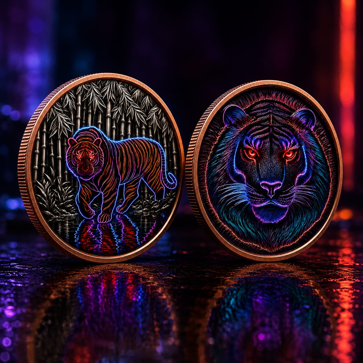 2025 Nature Tiger Hi Relief Proof TigerPunk Edition Enhanced Finish 5oz .999 Fine Copper