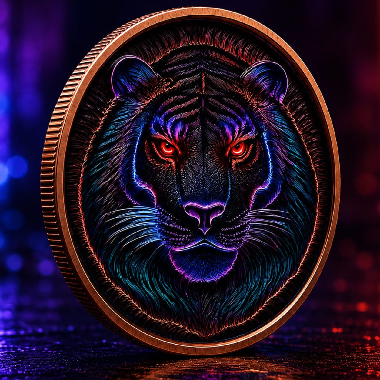 2025 Nature Tiger Hi Relief Proof TigerPunk Edition Enhanced Finish 5oz .999 Fine Copper