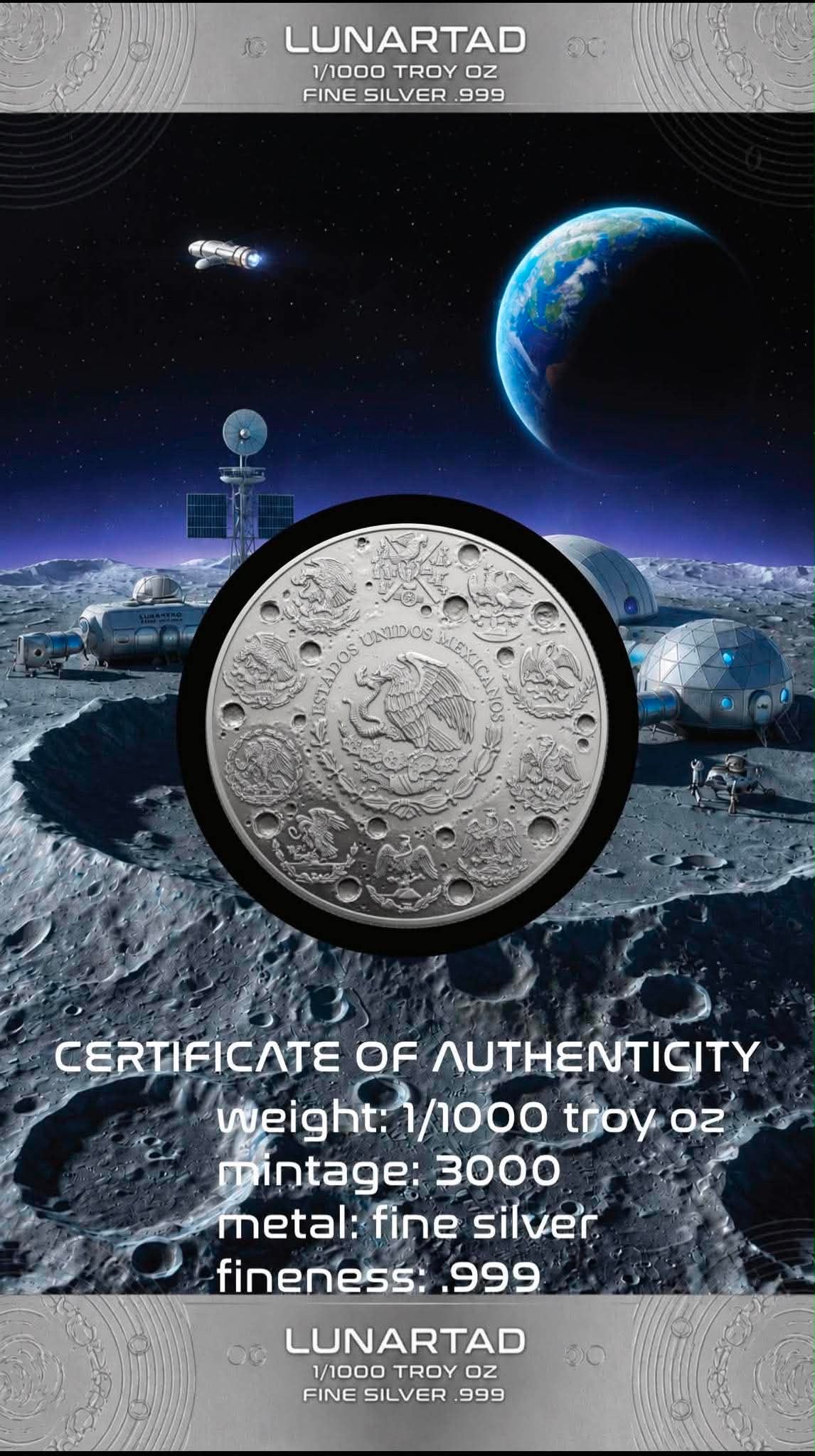 2026 Lunartad 1/1000 oz .999 Silver Coin in Card (7/3)