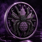 The Purple Tarantula 1 oz .999 Fine Silver Gilded Maple with 3D Jewel Spider