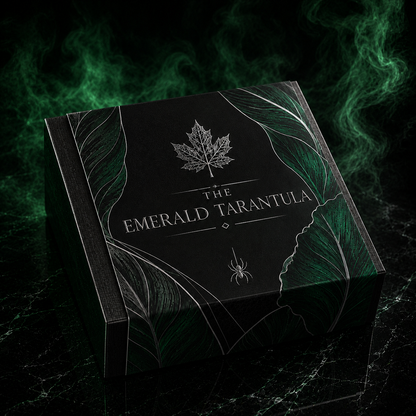 14-Hour offer! The Emerald Tarantula 1 oz .999 Fine Silver Gilded Maple with 3D Jewel Spider