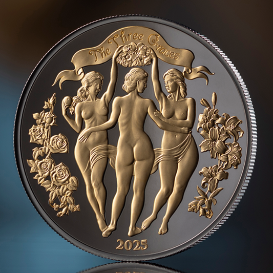 In Stock! 2025 Cameroon Three Graces Enigma Edition 1 oz Silver Coin (01/30)