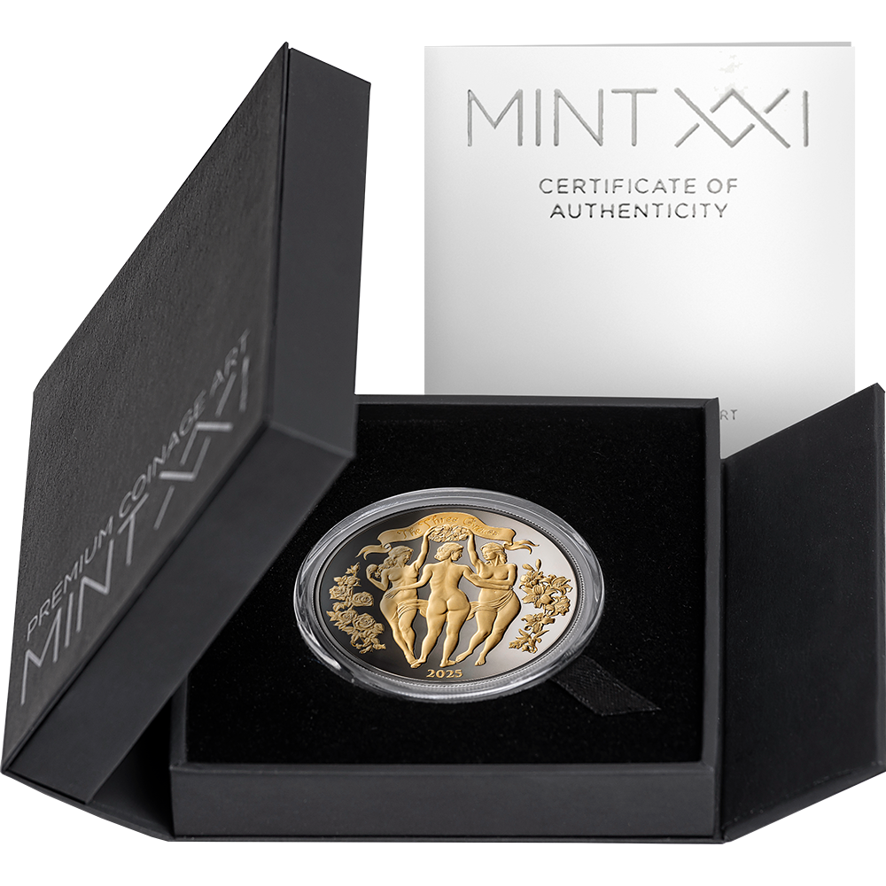 In Stock! 2025 Cameroon Three Graces Enigma Edition 1 oz Silver Coin (01/30)