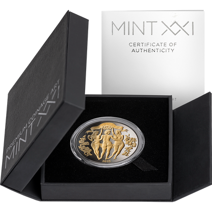In Stock! 2025 Cameroon Three Graces Enigma Edition 1 oz Silver Coin (01/30)