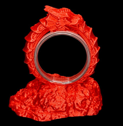 FREE STANDING DESKTOP RED INFINITY DRAGON COIN HOLDER!