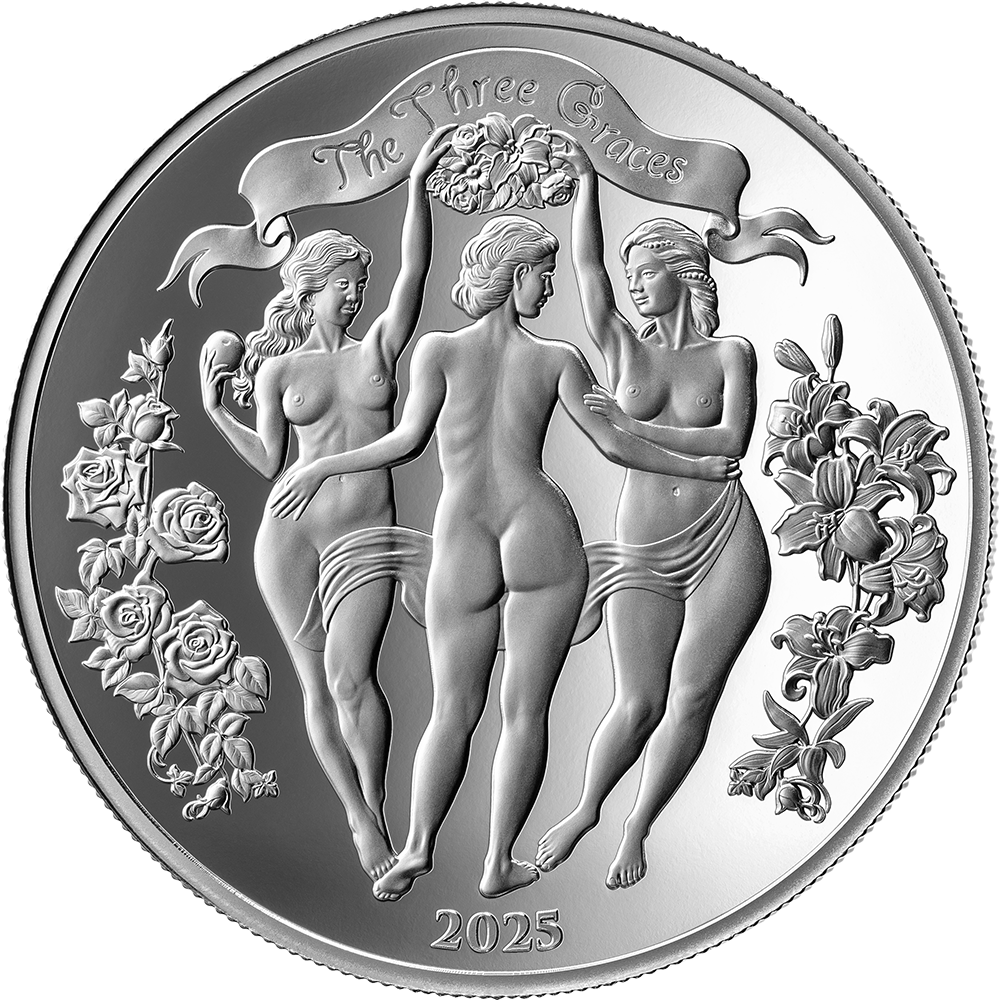 In Stock! 2025 Cameroon Three Graces BU Edition 1 oz Silver Coin