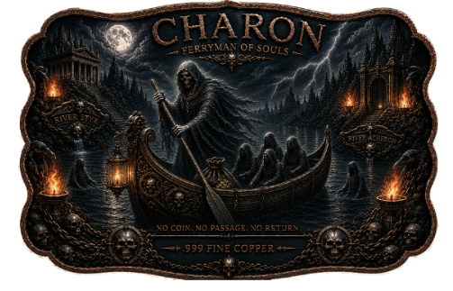 100 Gram Charon - Ferryman of Souls Colorized Copper in Display Box
