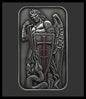 In Stock! Scottsdale Mint 1 oz Silver Evil Fallen Archangel Michael Colorized Art Bar