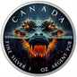 In Stock! 2025 Canada Maple Leaf Evil Crocodile Edition 1 oz Silver Coin (100 Mintage)