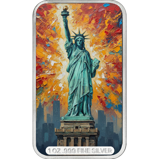 In Stock! Flags of the World - USA Colorized 1 oz Silver Bar (01/26)