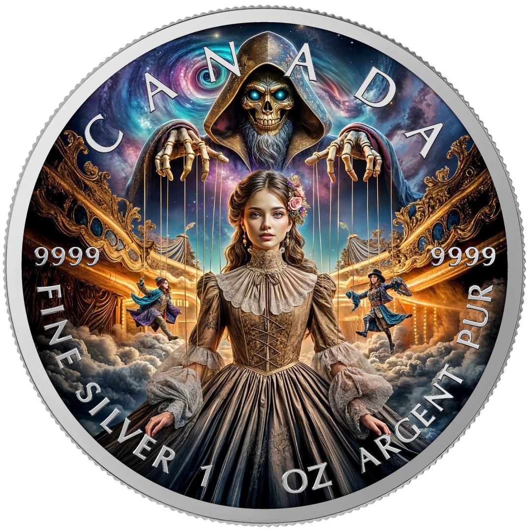 In Stock! 2025 Canada Maple Leaf The Puppeteer 1oz .9999 Silver Coin