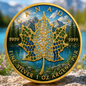 New 4pc Series! 2026 Seasons Summer Maple Bejeweled 1oz .9999 Fine Silver Colorized Canadian Maple