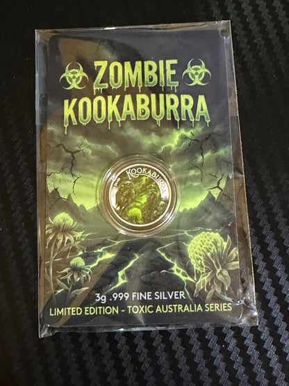 In Stock! 2026 Zombie Kookaburra Edition 3g .999 Colorized Silver