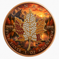 New 4pc Series! 2026 Seasons Fall Maple Bejeweled 1oz .9999 Fine Silver Colorized Canadian Maple