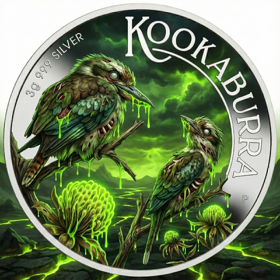 In Stock! 2026 Zombie Kookaburra Edition 3g .999 Colorized Silver